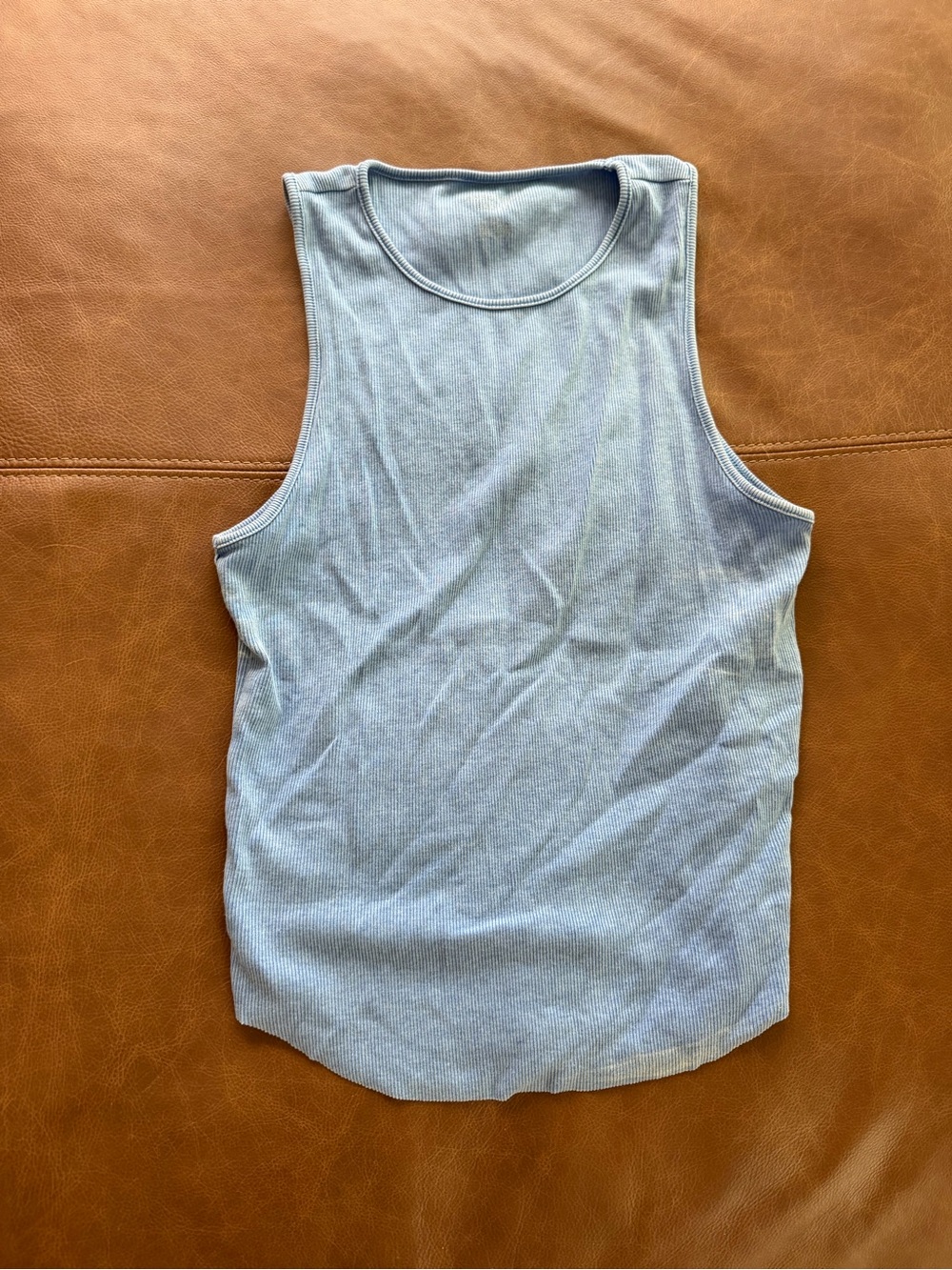 American Eagle Outfitters Light Blue Ribbed Muscle Tank